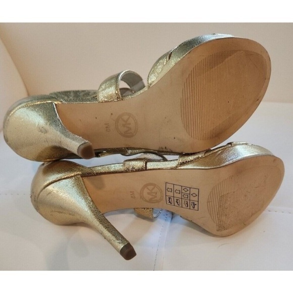 Michael Kors Gold Strappy Heels - Picture 9 of 9